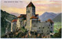 Burg Karneid in gleichnamiger Gemeinde, Gbz. und Bzk. Bozen, Gefürst. Grafsch. Tirol (heute Bez.gem. Salten-Schlern, Auton. Prov. Bozen-Südtirol) aus dem 13. Jh. Photochromdruck 9 x 14 cm; Joh. F. Amonn, Bozen 1910.  Inv.-Nr. vu914pcd00160