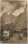 Anton-Karg-Haus der Sektion Kufstein des Österreichischen Alpenvereins und Kapelle Maria Hilf am Stein in Hinterbärenbad im Kaisertal (820m ü.A.). Rastertiefdruck 9 x 14 cm; Impressum: Ed. Lippott u. A. Karg, Kufstein 1922.  Inv.-Nr. vu914rtd00048