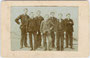 Dr. theol. et Dr. phil. Ludwig "Benedikt" Steger (gest. 1944) vom Hof Unteranger in Brandenberg, Bezirk Kufstein, Tirol als Student in Rom (links außen), zuletzt Prior im Stift Wilten. Albuminabzug 6,5 x 10,5 cm (Visit-Format). Privatarchiv d. Verf.