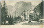 Hotel WILDSEE am Pragser See, Gemeinde Prags gegen Seekofel (2.810m). Lichtdruck 9x14cm; Würthle & Sohn, Salzburg um 1900.  Inv.-Nr. vu914ld00149