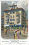 Hotel Café Restaurant "Zentral" in Bozen, Goethestraße 6.(heute Restaurant Forsterbräu Central). Farbichtdruck 9x14cm; Entwurf: Reisch, Meran um 1900.  vu914fld00007.