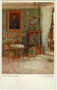 "Johann Strauß Zimmer". Farbautotypie nach einem Original von M(alva). Schalek (1882 Prag - 1944 KZ Auschwitz) aus der Serie "Wiener Kunst". Verlag B.K.W.I. (Brüder Kohn, Wien I.) um 1910.  Inv.-Nr. vu914fat00115