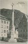 Im Gedenken an die Choleraepidemie von 1836 von Bildhauer Andreas Kompatscher  1909 geschaffene Mariensäule in Bozen bei der Marienschschule. Heliogravüre 9 x 14 cm; Lorenz Fränzl, München 1909.  Inv.-Nr. vu914hg00036