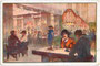 Tischszene im Café „München“ (Hotel „Stadt München“, 1867-1954) in Innsbruck, Erlerstr. 17-19 (hte. Nespresso Boutique). Farbautotypie 9 x 14 cm, Signatur unleserlich; Wagner'sche Univ.-Buchdruckerei, dat. 29.12.1930. Inv.-Nr. vu914fat00084