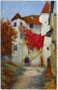 Ansitz Schönhaus (Stachelburg) in Nals im Burggrafenamt, Gerichtsbezirk Lana, Bezirk Meran, Gefürst. Grafsch. Tirol (heute Auton. Prov. Bozen-Südtirol, Bezirksgemeinschaft Burggrafenamt); Impressum: D & N Photochromie.  Inv.-Nr. vu914pcd00019