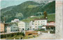 St. Leonhard in Passeier mit Sitz des Bezirksgerichts Passeier im Bezirk Meran (heute Südtirol, Bezirksgemeinschaft Burggrafenamt. Kombinationsfarbdruck 9 x 14 cm; Impressum: Joh(ann). F(ilibert). Amonn, Bozen 1901.  Inv.-Nr. vu914kfd00030