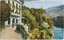 Café "Gilf" am Beginn der von der Gilfschlucht heraus bis unter die Zenoburg und zum Pulverturm führenden Gilfpromenade in Meran. Photochromdruck 9 x 14 cm; Verlag  Joh(ann). F(ilibert). Amonn, Bozen 1909.  Inv.-Nr. vu914pcd00104