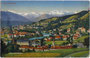 Gemeinde Mühlau (1938 nach Innsbruck eingemeindet worden) mit den Gewerbebetrieben und Ansitzen Sternbach und Rizol von Osten. Photochromdruck 9 x 14 cm; Verlag Wilhelm Stempfle, Innsbruck, postalisch befördert 1919.  Inv.-Nr. vu914pcd00195