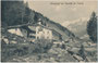 Schwefel- und Mineralbad "Bärenbad", vom 16. Jh. bis 1958 Kurbetrieb im Oberbergtal, Gemeinde Neustift im Stubai, Bzk. Innsbruck-Land, Tirol ( heute Alpengasthaus "Alt Bärnbad"). Lichtdruck 9 x 14 cm; K. Redlich, Innsbruck 1909.  Inv.-Nr. vu914ld00336