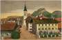 Der Pölven in den Kitzbüheler Alpen von der Innsbrucker Straße in Wörgl aus. Farblichtdruck 9 x 14 cm; Raim(und). Haselberger, Wörgl 1918.  Inv.-Nr. vu914fld00003