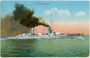 Großlinienschiff SMS Kaiserin der Kriegsmarine des Deutschen Reichs (Stapellauf 1913), nach Kriegsende interniert und im Irrtum versenkt worden. Kombinationsfarbdruck 9 x 14 cm; Verlag Alb. Rosenthal, Bremen, dat. 15.9.1918.  Inv.-Nr. vu914kfd00038