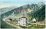 Hotel ZUR POST mit Dependance am Brennerpass. Photochromdruck 9 x 14 cm; Impressum: Joh(ann). F(ilibert). Amonn, Bozen um 1910.  Inv.-Nr. vu914pcd00135