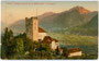 Burg Lebenberg in Tscherms, Gbz. Lana, Bzk. Meran, Gefürst. Grafsch. Tirol (1849-1919, heute Südtirol, Bez.gem. Burggrafenamt) gegen Ifinger 2581 m s.l.m.  Photochromdruck 9 x 14 cm; L. Fränzl, München; postalisch befördert 1910.  Inv.-Nr.  vu914pcd00178