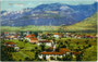 Marktgemeinde Auer im Bozner Unterland, Gbz. Neumarkt, Bzk. Bozen, Gefürst. Grafsch. Tirol (heute Südtirol) mit Kirche U.L.F. vom Rosenkranz von Nordosten. Photochromdruck 9 x 14 cm; Verlag Johann Filibert Amonn, Bozen 1915.  Inv.-Nr. vu914pcd00278