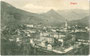 Manicomio (deusch: psychiatrische Klinik, veraltet: "Irrenhaus") in Pergine in der Valsugana (heute: Comunità Alta Valsugana e Bersntol), Provincia di Trento. Lichtdruck 9 x 14 cm; Verlag Stengel & Co., Dresden 1903.  Inv.-Nr. vu914ld00221