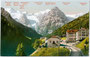 Hotel „Neue Post“ in Trafoi, Gde. Stilfs im Vinschgau, Südtirol (bis 1919 Bzk. Schlanders, Gbz. Glurns, Gefürst. Grafsch. Tirol) gegen Ortler-Hauptkamm. Photochromdruck 9 x 14 cm; Verlag Photoglob Zürich um 1910.  Inv.-Nr. vu914pcd00241