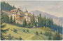 Heilbad Obladis mit Kurhotel (1972 abgebrannt) und Trinkkurhalle, nach Umbau Pension und Cafè in Ladis, Bzk. Landeck, Tirol. Farbautotypie nach einem Aquarell (Signatur unleserlich) 9 x 14 cm; Eigenverlag, postalisch befördert 1926.  Inv-Nr.vu914fat00140