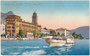 Schaufelraddampfer "Concordia" der Gardasee-Schifffahrt in voller Fahrt beim Grand Hotel "Gardone Riviera". Photochromdruck 9 x 14 cm; Impressum: Edit(ori). Brunner & C(ompagno)., Como 1926 oder Folgejahre.  Inv.-Nr. vu914pcd00354
