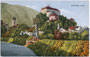 Wegkreuz in der Feldgasse und die Festung in Kufstein, Tirol aus. Kombinationsfarbdruck 9 x 14 cm; Impressum: "Monopol" Kunst- und Verlagsanst. Schöllhorn, München, von der Tannstr. Nr. 6 und Hall in Tirol um 1920.  Inv.-Nr. vu914kfd00018
