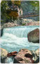 Kraftwerk der Wasserkraftwerke Ultental an der Falschauer in der Gaulschlucht auf Gemeindegebiet von Lana, Bzk. Meran, Gefürst. Grafsch. Tirol (heute Südtirol). Photochromdruck 9 x 14 cm; Joh. F. Amonn, Bozen 1915.  Inv.-Nr. vu914pcd00073