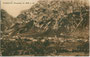Panchià (deutsch veraltet: Weißbach) im Fleimstal (Comunità territoriale della Val di Fiemme), Prov. Trient mit Pfarrkirche St. Valentin (parrocchia San Valentino). Lichtdruck 9 x 14 cm; Verlag Vittorio Stein, Venezia um 1925.  Inv.-Nr. vu914ld00267