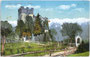 Zugangsbereich der Stauferburg Katzenstein in Kastelbell (heute Gemeinde Kastelbell-Tschars), als Stammsitz von Conrad von Katzenstein 1258 erwähnt. Photochromdruck 9 x 14 cm; Joh(ann). F(ilibert). Amonn, Bozen 1909.  Inv.-Nr. vu914pcd00057