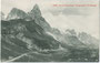 Die Palagruppe mit Cimon della Pala (3.184m) in den Dolomiten vom Rollepass, Gemeinde Siror im Primör aus. Lichtdruck 9x14cm; Impressum: Photoglob Zürich, um 1910.  Inv.-Nr. vu914ld00194