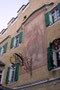 Christophorus-Fresko an der Fassade vom Gasthof "zur Lilie" in Sterzing, Neustadt 49, Bez.gem. Wipptal, Autonome Provinz Bozen-Südtirol. Digitalphoto, © Johann G. Mairhofer 2019.  Inv.-Nr. 2DSC07299