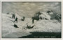 Schiläufer auf den Peitlerkofelwiesen in Villnöss, bis 1919 Bezirk Bozen, Gerichtsbezirk  Klausen, heute Bezirksgemeinschaft Eisacktal, Südtirol. Gelatinesilberabzug 9 x 14 cm; Impressum: Foto G. Leitner, Villnöss um 1925.  Inv.-Nr. vu914gs00248