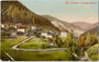 Gomagoi, Gemeinde Stilfs (1.275 m ü.d.M.) im Suldental, Bzk. Schlanders, Ger.bzk. Glurns an der Abzweigung des Trafoier Tales zum Stilfser Joch. Photochromdruck 9 x 14 cm; Impressum: Edition Photoglob Zürich um 1910.  Inv.-Nr. vu914pcd00295