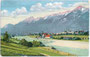 Ansitz SCHEIBENEGG mit Getreidekasten am linken Innufer von Hall in Tirol. Photochromdruck 9x14cm; Ferd(inand). Tschoner, Innsbruck; postalisch gelaufen 1912.  Inv.-Nr. vu914pcd00141