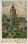 Burg Hasegg (von Pfannhauseck abgeleitet) aus dem 13. Jh. und Münzerturm zum Schutz der Saline von Hall, Bzk. Innnsbruck-Land, Gefürst. Grafsch. Tirol. Chromlithographie 9 x 14 cm; Kunstverlag Ottmar Zieher, München um 1900.  Inv.-Nr. vu914clg00029