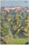 Bozen, Eisacktal, Eggental und die Dolomiten von Süden. Chromlithographie eines mit O.F. signierten Panoramagemäldes; Impressum: (Verlag) Johann Filibert Amonn, Bozen 1905.  Inv.-Nr. vu914clg00049