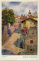 Im Kern gotische Nagglburg (15. Jh., damalige Besitzerfamilie Nagl), Waldaufstraße 11 in Hall in Tirol. Farbautotypie 9 x 14 cm, Original: Franz Kuderna (1882-1943), Hall i.T. datiert: 1936; Deutscher Schulverein Karte Nr. 855.  Inv.-Nr. vu914fat00160