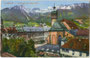 Die 1553 bis 1563 nach Plänen von Andrea Crivelli aus Trient errichtete röm.-kath. Hofkirche zum Hl. Kreuz und links das Adelige Damenstift. Photochromdruck 9 x 14 cm; Vlg. Robert Warger, Innsbruck 1911.  Inv.-Nr. vu914pcd00270