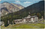 „Suldenhotel“ auf 1.905 m von 1893 (Arch. Otto Schmid, gest. 1921), umgebaut 1976, seit 2009 außer Betrieb in Sulden, Gemeinde Stilfs im Vinschgau, Südtirol. Photochromdruck 9 x 14 cm; Impressum: Johann F. Amonn, Bozen 1910.  Inv.-Nr. vu914pcd00391