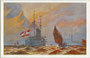 S.M.S. "Kaiserin Elisabeth" (Stapellauf 1890, Umbau 1906), geschützter Kreuzer der Franz-Joseph-I.-Klasse vor Kiautschou (1898-1914 reichsdeutsche Kolonie in China). Farbautotypie 9 x 14 cm (Künstlersignatur unleserlich).  Inv.-Nr. vu914fat00124