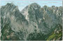 WILDER KAISER vom Kaiserbachtal, Gemeinde Kirchdorf in Tirol aus. Photochromdruck 9 x 14 cm (Bergnamenkarte); ohne Impressum um 1900.  Inv.-Nr. vu914pcd00246