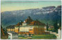 Volksschule im Jugendstil von 1908 (Entw.: Adolf u. Gustav LUDWIG, München), heute Grundschule der ehem. Marktgemeinde Gries (1925/26 nach Bozen eingemeindet). Photochromdruck 9 x 14 cm; Gerstenberger & Müller, Bozen 1909.  Inv.-Nr. vu914pcd00035