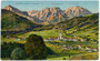 Dreifingerspitze und Piz da Peres der Pragser Dolomit über Niederolang. Photochromdruck 9x14cm; Josef Werth, Toblach (bis 1910 in Olang).  Inv.-Nr. vu914pcd00144