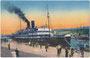 DS "Baron Gautsch" (Stapellauf 1908) des Österr. Lloyd im Hafen von Triest; 1914 nach einlaufen in österr.-ungarischem Minenfeld gesunken. Photochromdruck 9 x 14 cm; Stabilimento editore Edgardo Canarutto, Triest 1916.  Inv.-Nr. vu914pcd00357