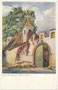 Ansitz Gleifheim in Piegenò, St. Michael-Eppan, seit 1807 im Besitz der Barone von Hohenbühel genannt Heufler zu Rasen. Farbautotypie 9 x 14 cm nach Original eines anonymen Künstlers; Dt. Schulverein um 1910.  Inv.-Nr. vu914fat00137