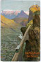 Standseilbahn auf den Virgl bei Bozen, in Betrieb von 1907 bis 1957. Farbautotypie nach einem Entwurf von Albert Stolz,Verlag Johann Filibert Amonn, Bozen 1908. .Inv.-Nr. vu914fat00015