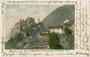  Die Ruine Brunnenburg in Dorf Tirol bei Meran, Gefürst. Grafsch. Tirol (heute Südtirol) im Zustand vor dem Wiederaufbau von 1900. Farblichtdruck 9 x 14 cm; Impressum: B. Lehrburger, Nürnberg; postalisch befördert 1904.  Inv.-Nr. vu914fld00035