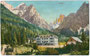 Hotel „Dolomitenhof“ im Fischleintal; bis 1919 Sexten, Gbz. Sillian, Bzk. Lienz, Gefürst. Grafsch. Tirol mit Zwölferkofel (3.094 m, Sextener Dolomiten), hte. Südtirol. Photochromdruck 9 x 14 cm; Josef Werth, Olang um 1907.  Inv.-Nr. vu914pcd00218