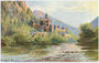 Burg Welfenstein am Eisack (orograph. links) der Edlen von Welfsberg in Freienfeld, erstm. urk. erw. 1271. Farbautotypie 9 x 14 cm; Entwurf: Edgar Meyer (1853-1925), Kunstverlag Leo Stainer, Innsbruck um 1910.  Inv.-Nr. vu914fat00010