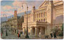 Stadttheater am Theaterplatz Nr. 2 der Bezirkshauptstadt Meran, Gefürst. Grafsch. Tirol. Farbautotypie 9 x 14 cm; Entwurf: Anonymus, Werbekarte für die Marke „Oilette“. Hrsg.; Raphael Tuck & Sons, Berlin/Joh. F. Amonn, Bozen 1907.  Inv.-Nr. vu914fat00034