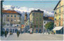 Wohn- und Geschäftshaus Burggraben 1 in Innsbruck mit Photoatelier von C(arl). A(lexander). Czichna (1809-1899) in Bildmitte. Photochromdruck 9 x 14 cm; Impressum: Wilhelm Stempfle, Innsbruck; postalisch befördert 1915.  Inv.-Nr. vu914pcd00085