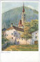 Ansitz Lidlhof und Pfarrkirche zum Hl. Georg in Vahrn bei Brixen am Eisack, Südtirol. Farbautotypie 9 x 14 cm, Farbautotypie 9 x 14 cm nach unsigniertem Original; Verlag Dt. Schulverein, Karte Nr. 361, postal. befördert 1916  Inv.-Nr. vu914fat00005