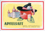 Flaschenetikett für Apfelsaft aus der Eigenproduktion der Landwirtschaftlichen Landeslehranstalt (seit 1879) im ehemaligen Jagdschloss THURNECK in Rotholz, Gemeinde Strass im Zillertal. Farbautotypie 10x15cm.  Inv.-Nr. vu105fat00011